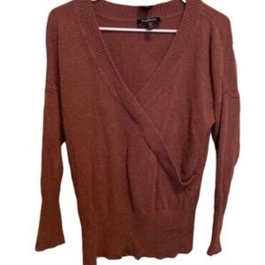 Express- Rust Red V-Neck Sweater